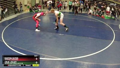 97 lbs Quarterfinal - Crue Jolley, Payson Lions Wrestling Club vs Easton Suter, Altamont Longhorns