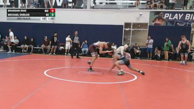 128 lbs 3rd Place - Braedan Ruiz, War Dog AC - HSC vs Michael Duelks, Northeast Elites White - HSC