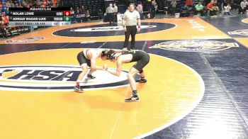 1A 144 lbs Champ. Round 1 - Adrian Wadas-Luis, Yorkville (Christian) vs Nolan Lowe, Gibson City (G.C.-Melvin-Sibley)