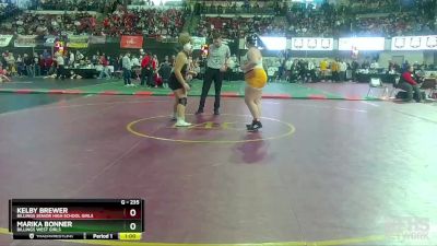 G - 235 lbs 3rd Place Match - Kelby Brewer, Billings Senior High School Girls vs Marika Bonner, Billings West Girls