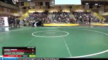 152 lbs Round 1 - Hannah Mae Catungal, Mira Mesa High School Wrestling vs Alexis Jimenez, California