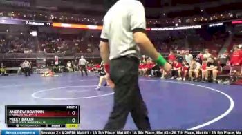 145 lbs Quarterfinal - Mikey Baker, 3-West Sioux, Hawarden vs Andrew Bowman, 6-Missouri Valley