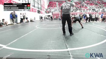 132 lbs Quarterfinal - Jordan Williams, Cowboy Wrestling Club vs Bentley Anderson, Harrah Little League Wrestling