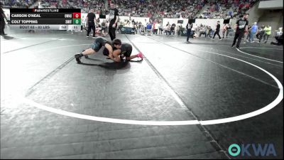 83 lbs Consi Of 8 #1 - Carson O'Neal, Owasso Takedown Club vs Colt Topping, Smith Wrestling Academy