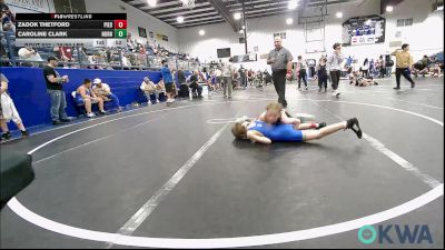 76/80 lbs Rr Rnd 1 - Zadok Thetford, Piedmont vs Caroline Clark, Norman North