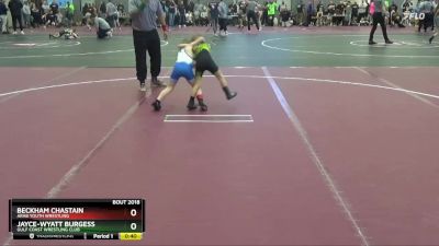 40 lbs Cons. Round 2 - Beckham Chastain, Arab Youth Wrestling vs Jayce-Wyatt Burgess, Gulf Coast Wrestling Club