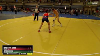 140 lbs Quarterfinal - Brennan Giese, Canby vs Creed Koll, UNC (United North Central)