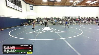 133 lbs Cons. Round 3 - Romeo McNeal, Cal State Bakersfield vs Daniel Bauer, Fontbonne University