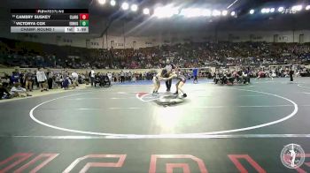 G6A-110 lbs Champ. Round 1 - Victorya Cox, EDMOND NORTH-Girls vs Cambry Suskey, Claremore-Girls