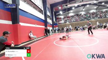 67 lbs Quarterfinal - Hunter Hunsaker, Collinsville Cardinal Youth Wrestling vs Brecham Nelson, Team Tulsa Wrestling Club