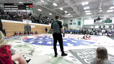 132 lbs Semis & 1st Wb (8 Team) - Porter Lozenski, Aberdeen Central vs Hayden McGuire, Brandon Valley