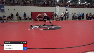 97 kg Consolation - Thomas Dineen, Jackrabbit Wrestling Club vs Soren Herzog, Air Force Regional Training Center