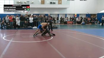 120 lbs Champ. Round 2 - Nathan Matthis, Mount St Joes vs Tyler Verceles, Loyola Blakefield