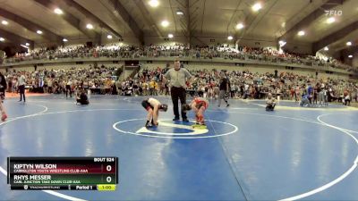 70 lbs Cons. Round 2 - Kiptyn Wilson, Carrollton Youth Wrestling Club-AAA vs Rhys Messer, Carl Junction Take Down Club-AAA