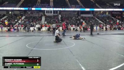 76 lbs Cons. Round 1 - Bennett Scheier, Lawrence Elite Wrestling Club vs Gabriel Hutchison, Chanute