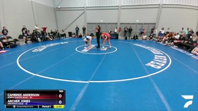 180 lbs Round 5 (6 Team) - Cambree Anderson, North Dakota Blue vs Archer Jones, Arkansas Gold