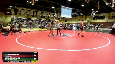 165 lbs Champ. Round 2 - Shepherd Evans, Tri City Christian (3) vs Austin Simmons, Bakersfield