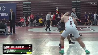 215 lbs Round 1 - Joseph Zimmer, Tinley Park (Andrew) vs Hudson Herboldsheimer, Lisbon