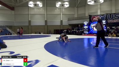 14U Boys - 115 lbs 1st Place Match - Daxton Folsom, Open Mats Wrestling Club vs Mitchell Chen, Legend Wrestling