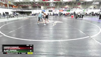 197 lbs Quarterfinal - Blake Johnson, Missouri Baptist University vs Andrew Marquez, Indian Hill Community College