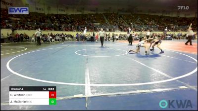 92 lbs Consi Of 4 - Cam Whitnah, Harrah Little League Wrestling vs Jaxon McDaniel, Bristow Youth Wrestling