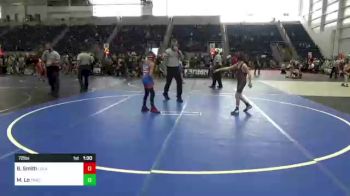 72 lbs Quarterfinal - Brody Smith, Legacy Boltz vs Maddox Lo, Tracy WC
