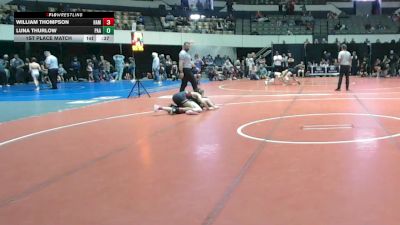 Rookie 6-8 120 1st Place Match - William Thompson, Hampton vs Luna Thurlow, Poquoson Athletic Association