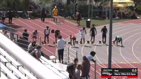 Men's 100m NCAA D-I & Open, Finals 1