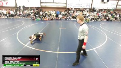 54 lbs Quarterfinal - Kole Stratton, Iron County Wrestling Academy vs Camden Balliett, Roy Wrestling Club