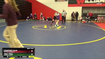 110 lbs Cons. Round 3 - Courtney Hlas, Benton Community vs Macy Poll, Central DeWitt