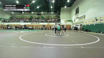 157 lbs Quarterfinal - Matthew Leon, Foothill (Santa Ana) vs Javan Bishara, Royal