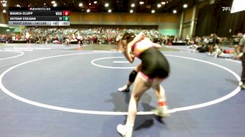 140 lbs Consi Of 16 #2 - Bianca Cluff, Wasatch vs Jaydan Colgan, Temecula Valley