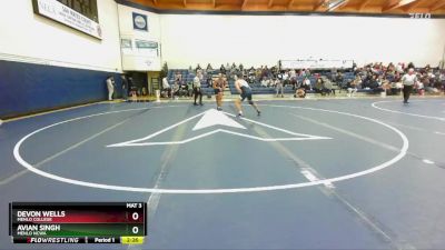 165 lbs Cons. Semi - Avian Singh, Menlo NCWA vs Devon Wells, Menlo College