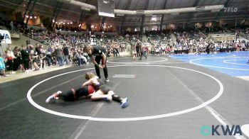 43 lbs Quarterfinal - Dylan Harris, Hurricane Wrestling Academy vs Gracelynn Butler, Newkirk Takedown Cub