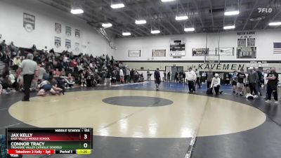 155 lbs 1st Place Match - Jax Kelly, East Valley Middle School vs Connor Tracy, Treasure Valley Catholic Schools