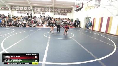 107 lbs Champ. Round 2 - Athea Valenzuela, Desert Ridge High School vs Dakota Salazar, Winslow