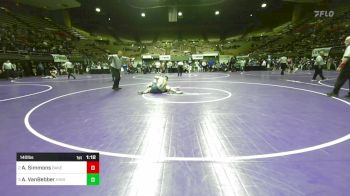 140 lbs Semifinal - Aiden Simmons, Bakersfield vs Alek VanBebber, Kingsburg