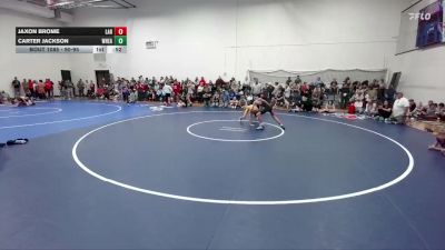 90-95 lbs Round 2 - Jaxon Brome, Laramie Middle School vs Carter Jackson, Wheatland