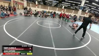 58-63 lbs Round 4 - Tripp Flores Iii, Fitness Fight Factory Wrestling Club vs Zane Safford, Texas Eagle Wrestling Academy