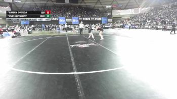 Girls 2A 120 lbs Cons. Semi - Linsey Ortega, Toppenish (Girls) vs Evelyn Talbot, North Mason (Girls)