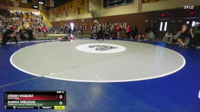 63 lbs Semifinal - Josiah Vasquez, Elite Force vs Kainoa Sheldahl, Temecula Valley Wrestling Club