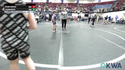 55 lbs Round Of 16 - River Washa, Weatherford Youth Wrestling vs Caleb Boyd, Harrah