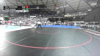 Boys 4A 132 lbs Cons. Semi - Brody Hanson, Lake Stevens vs Billy Weisgerber, Mead