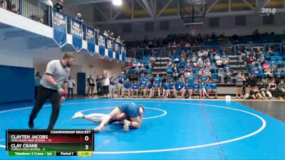 165 lbs Semis & 1st Wb (8 Team) - Clayten Jacobs, Vancleave High School vs Clay Crane, Tupelo High School