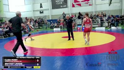 53kg Quarterfinal - Clara Perry, Alberta Elite Women`s WC vs Brittany Lavigne, Club De Lutte Acadie Bathurst
