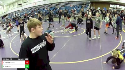 14U Boys - 75 lbs Champ. Round 1 - Everett Harper, Young Guns Nashville Wrestling vs Ethan Poe, Reign Wrestling Club