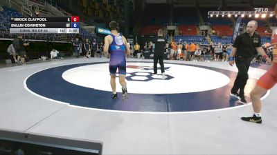 132 lbs Cons. Rd Of 64 - Brock Claypool, IL vs Dallin Covington, MT