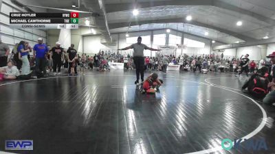 49 lbs Consolation - Cruz Hoyler, Hilldale Youth Wrestling Club vs Michael Cawthorne, Tiger Trained Wrestling