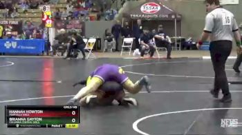 Girls 145 lbs Cons. Round 2 - Hannah Howton, Maryville Girls vs Brianna Gayton, Columbia Central Girls