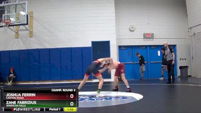 98 lbs Champ. Round 3 - Joshua Ferrin, Canyon Ridge vs Zane Fabrizius, American Falls